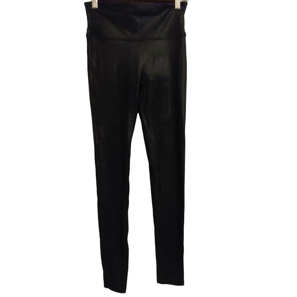 Spanx faux leather liquid black leggings SP - Picture 1 of 7